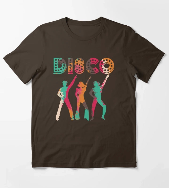 Retro colours 70s Disco Dance Party T-Shirt Brown