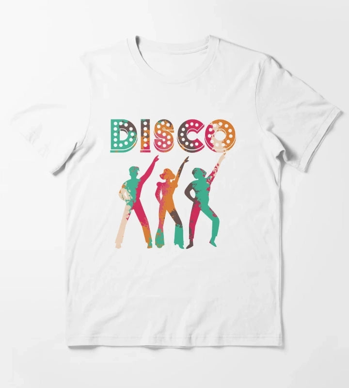 Retro colours 70s Disco Dance Party T-Shirt White