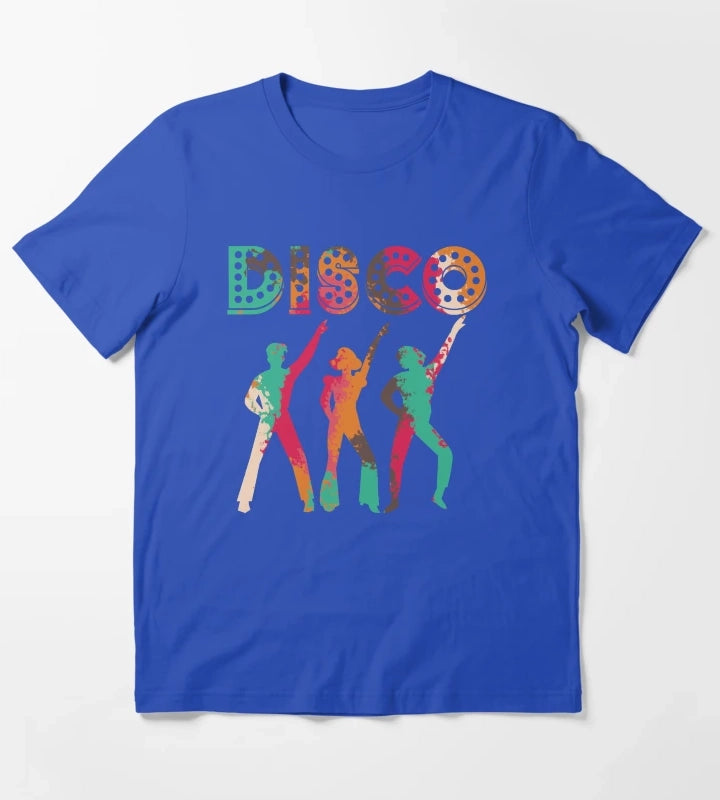Retro colours 70s Disco Dance Party T-Shirt Blue