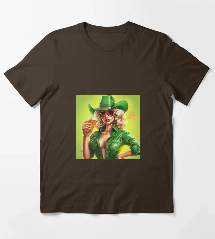 Retro cowgirl disco colours T-Shirt Brown