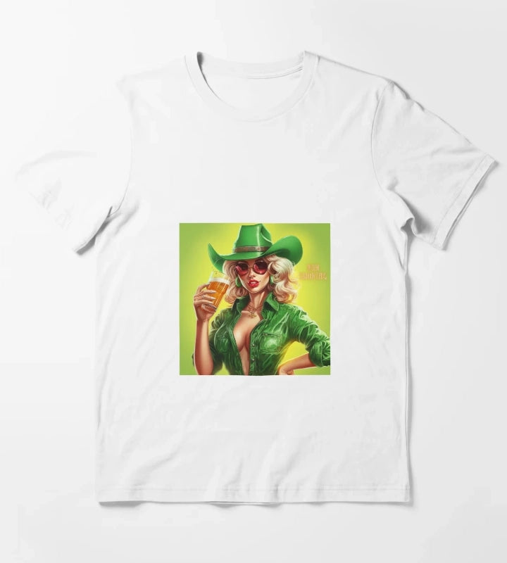 Retro cowgirl disco colours T-Shirt White