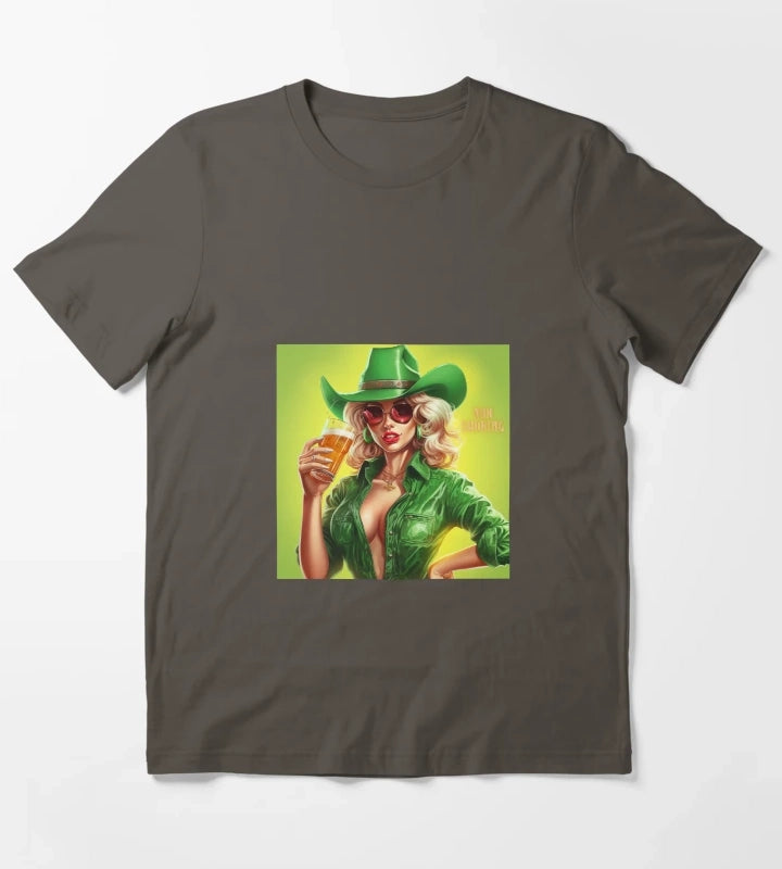 Retro cowgirl disco colours T-Shirt Dark Grey