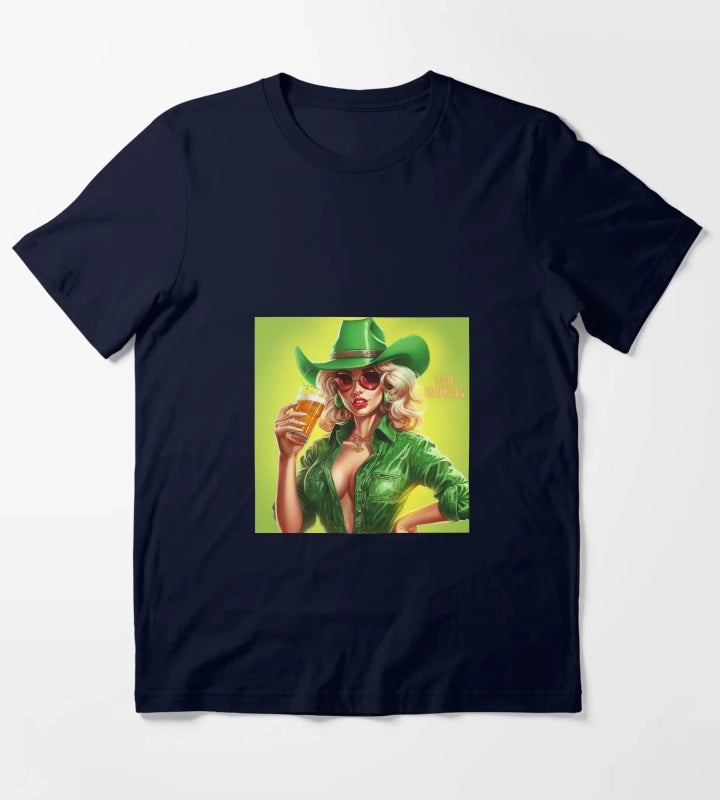 Retro cowgirl disco colours T-Shirt Navy