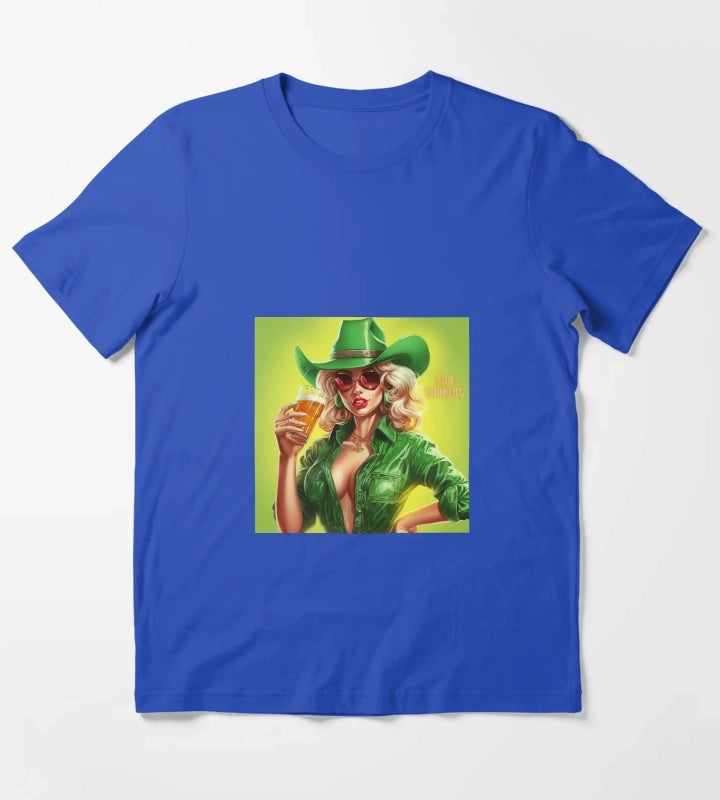 Retro cowgirl disco colours T-Shirt Blue