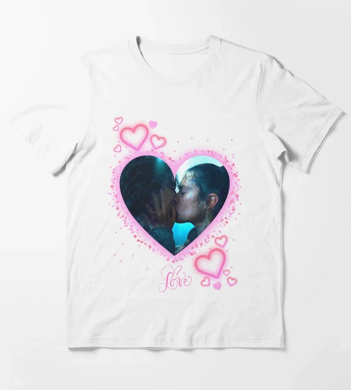 Reylo Kiss Pink Theme T-Shirt White