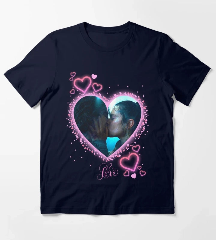 Reylo Kiss Pink Theme T-Shirt Navy