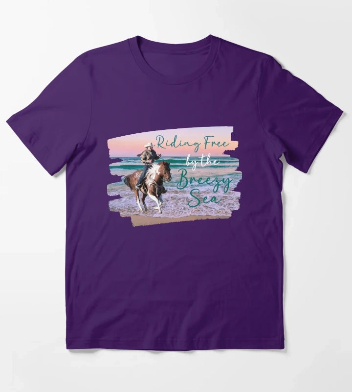 Riding Free by the Breezy Sea T-Shirt Purple