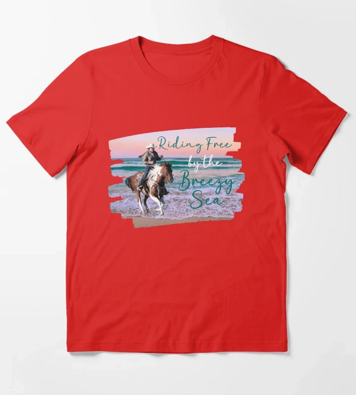 Riding Free by the Breezy Sea T-Shirt Red