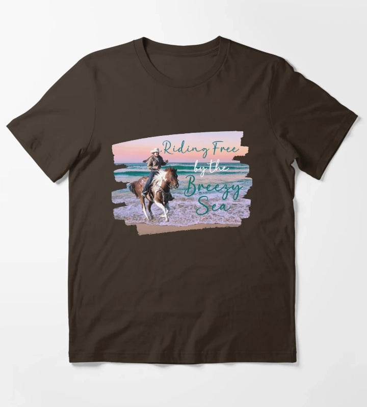 Riding Free by the Breezy Sea T-Shirt Brown