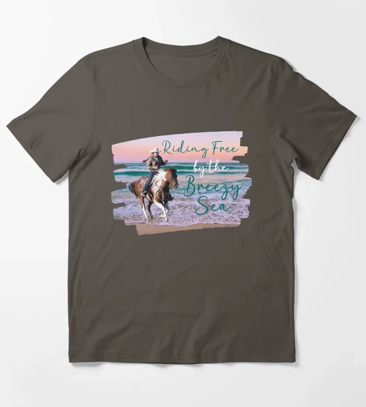 Riding Free by the Breezy Sea T-Shirt Dark Grey