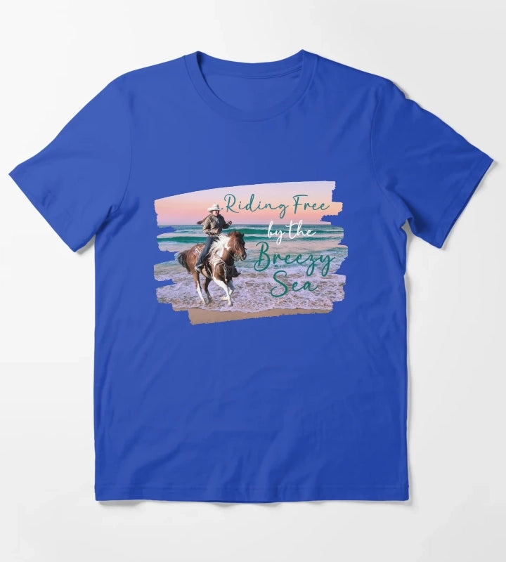 Riding Free by the Breezy Sea T-Shirt Blue
