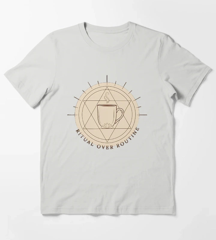 Ritual Over Routine Mindful Coffee Lifestyle Shirt 2 T-Shirt Light Grey