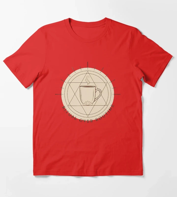 Ritual Over Routine Mindful Coffee Lifestyle Shirt 2 T-Shirt Red