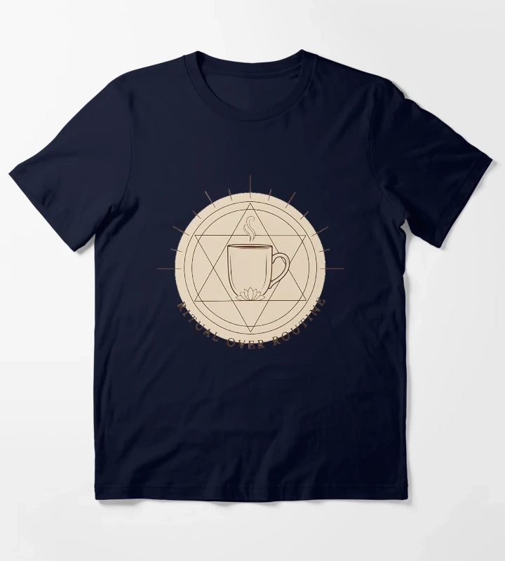 Ritual Over Routine Mindful Coffee Lifestyle Shirt 2 T-Shirt Navy