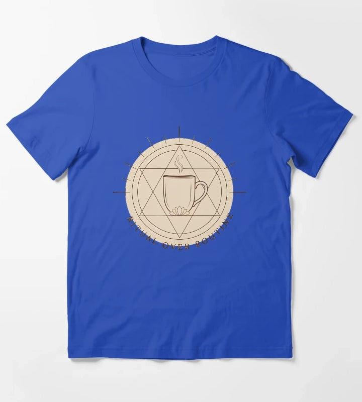 Ritual Over Routine Mindful Coffee Lifestyle Shirt 2 T-Shirt Blue