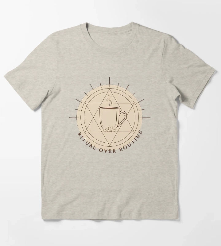 Ritual Over Routine Mindful Coffee Lifestyle Shirt 2 T-Shirt Cream