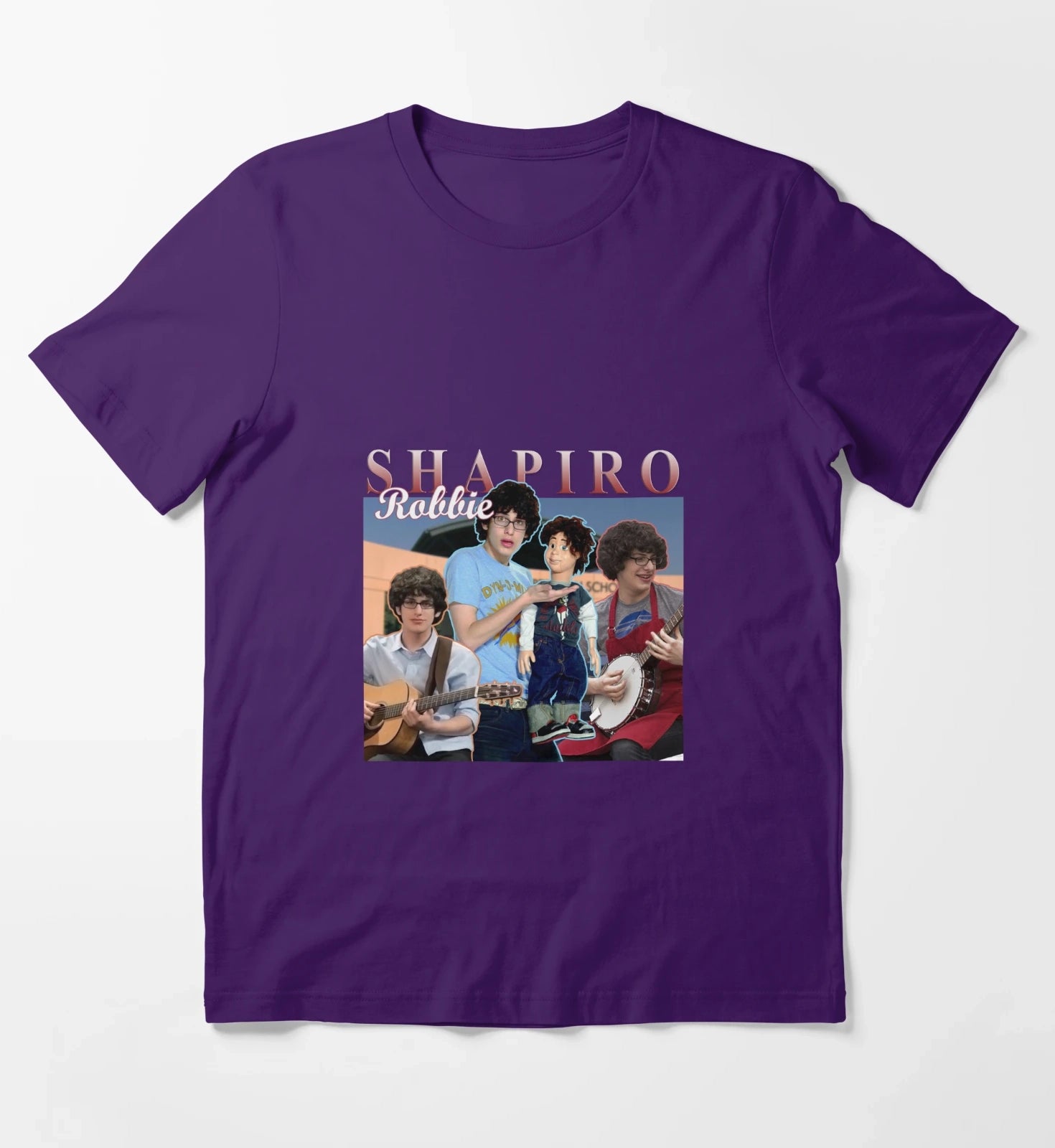 Robbie Shapiro Retro Homage Design T-Shirt Purple