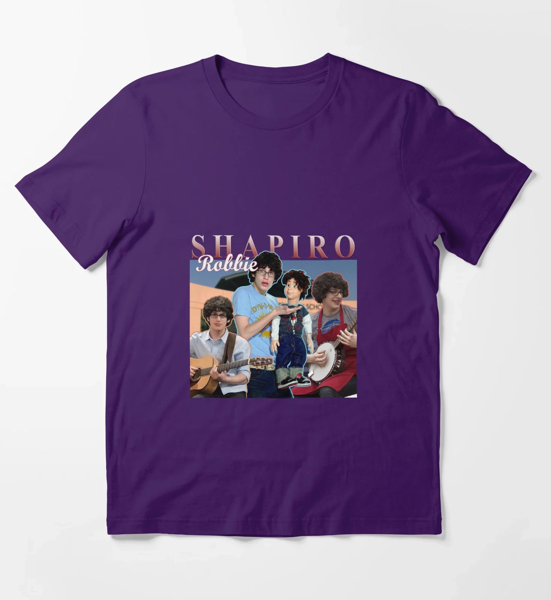 Robbie Shapiro Retro Homage Design T-Shirt Purple
