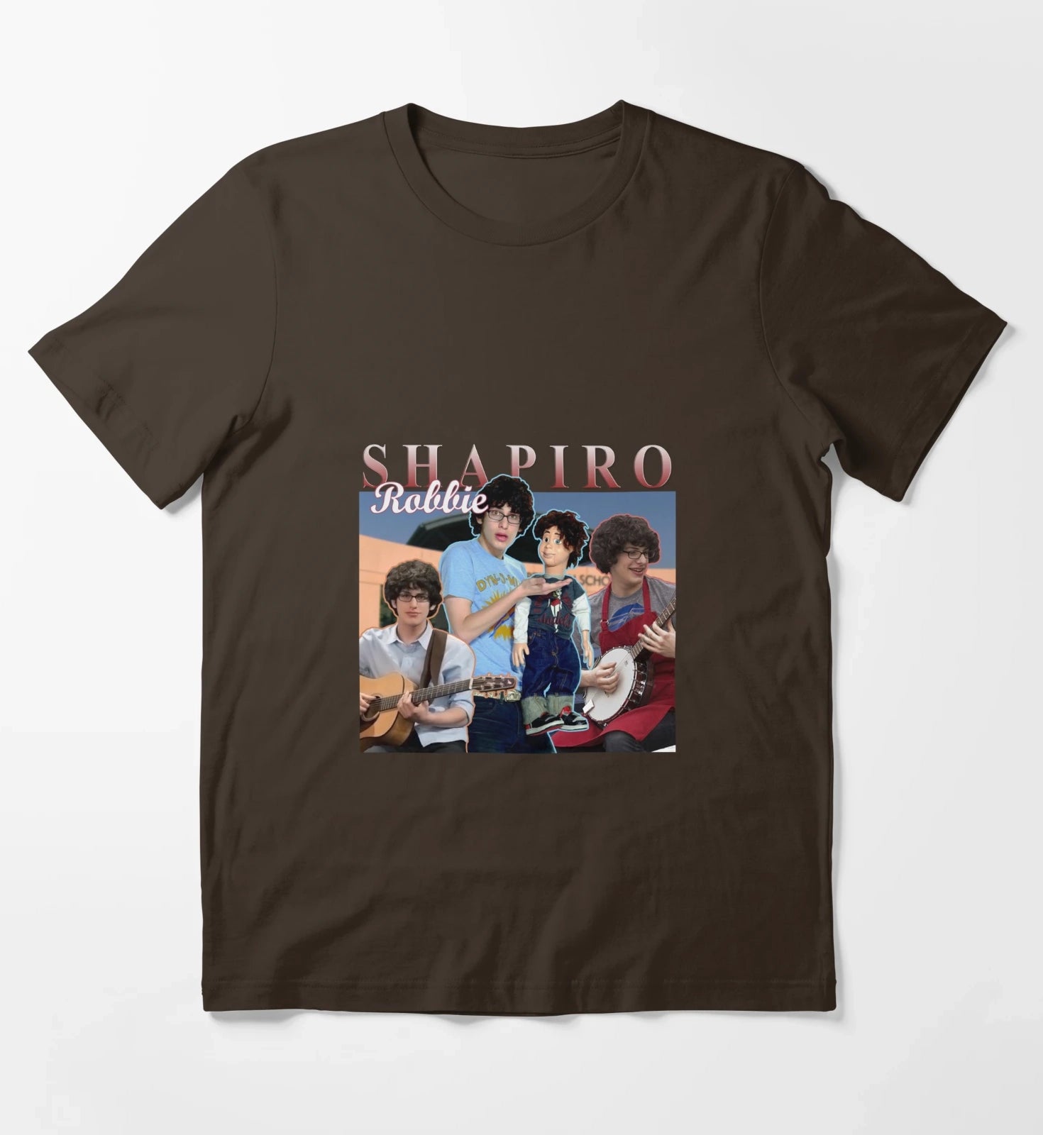 Robbie Shapiro Retro Homage Design T-Shirt Brown