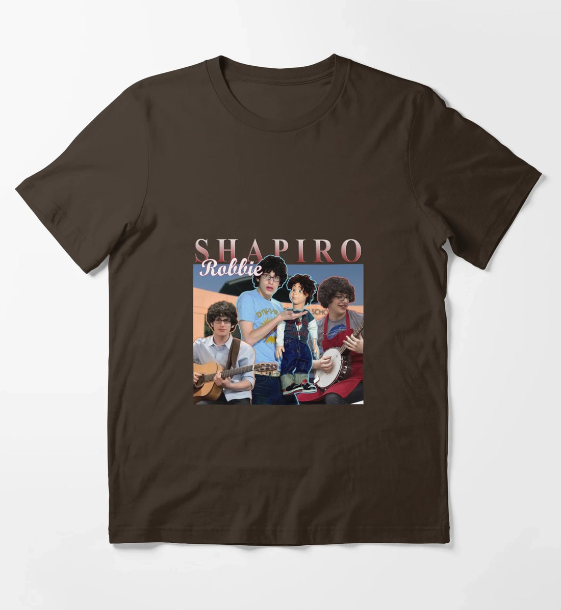 Robbie Shapiro Retro Homage Design T-Shirt Brown