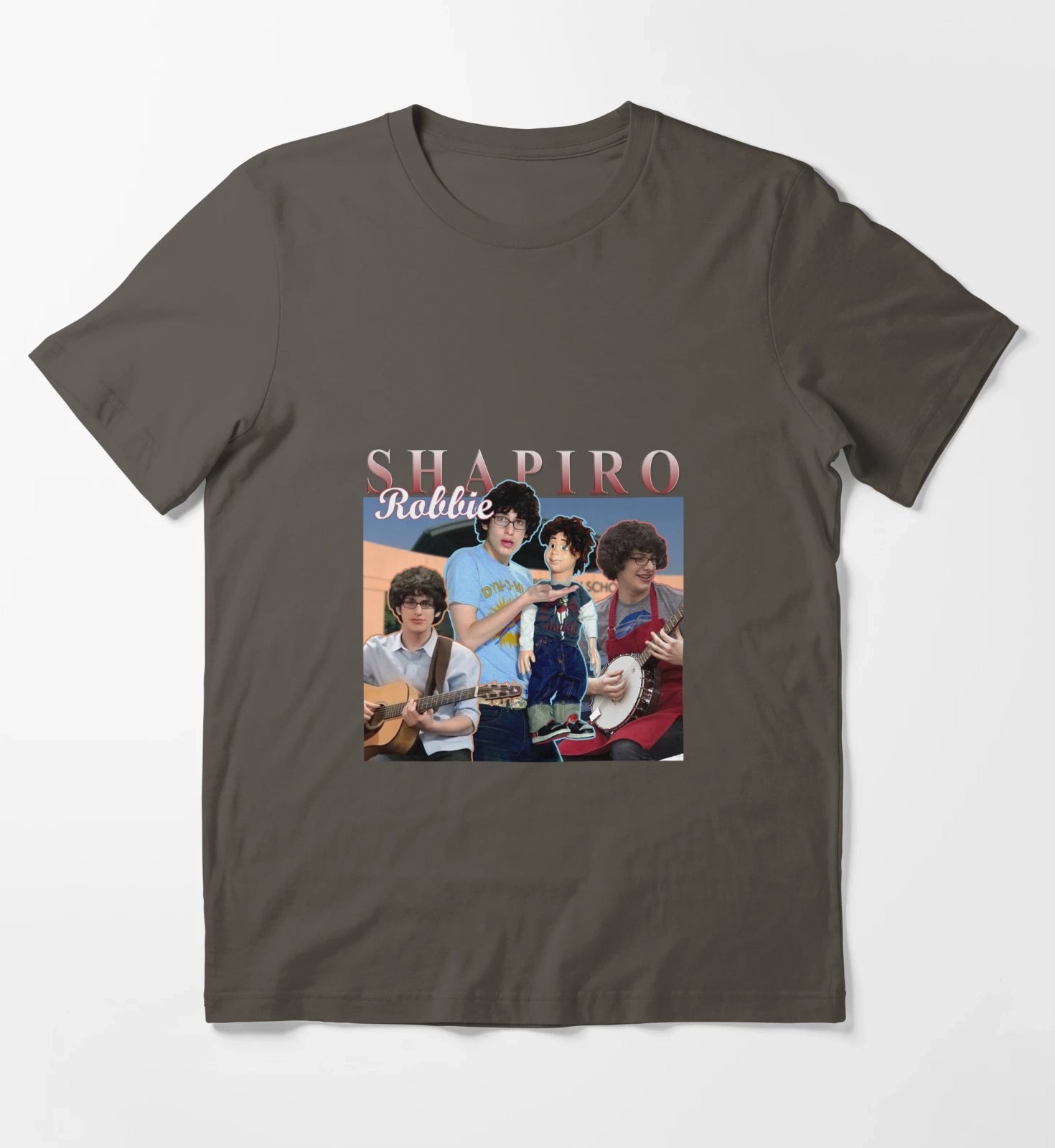 Robbie Shapiro Retro Homage Design T-Shirt Dark Grey