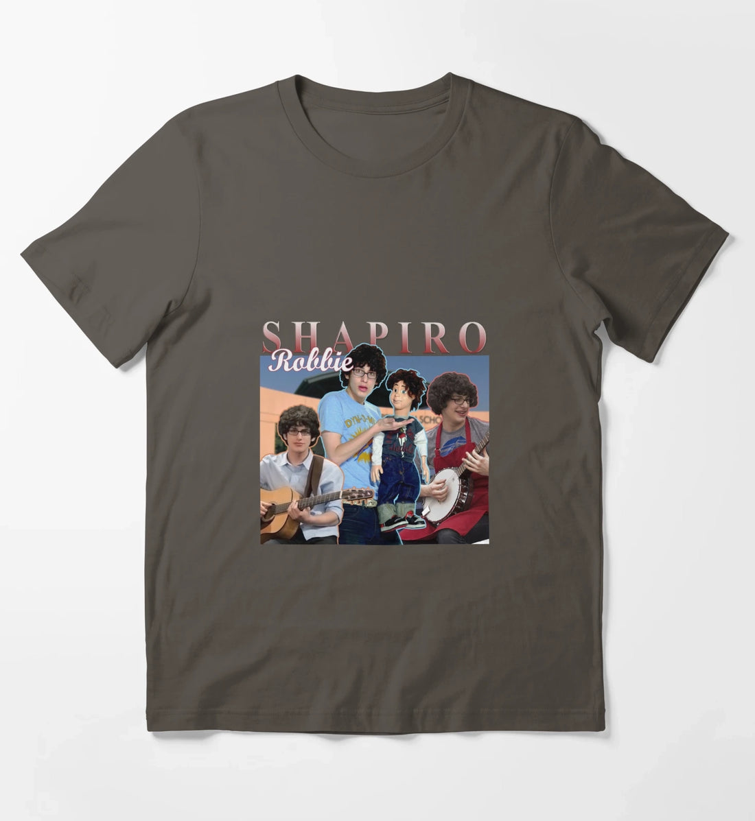 Robbie Shapiro Retro Homage Design T-Shirt Dark Grey
