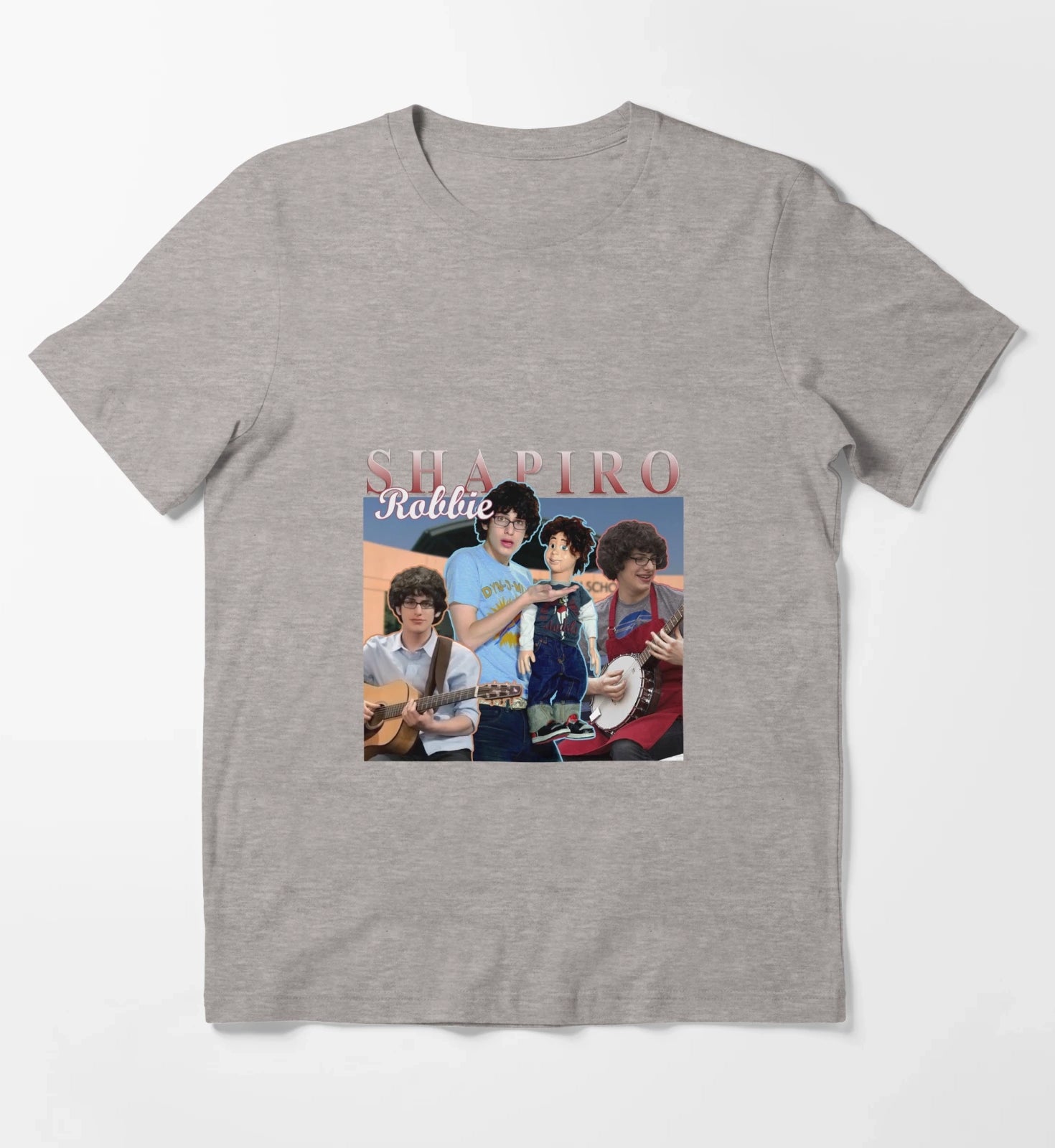 Robbie Shapiro Retro Homage Design T-Shirt Heather Grey