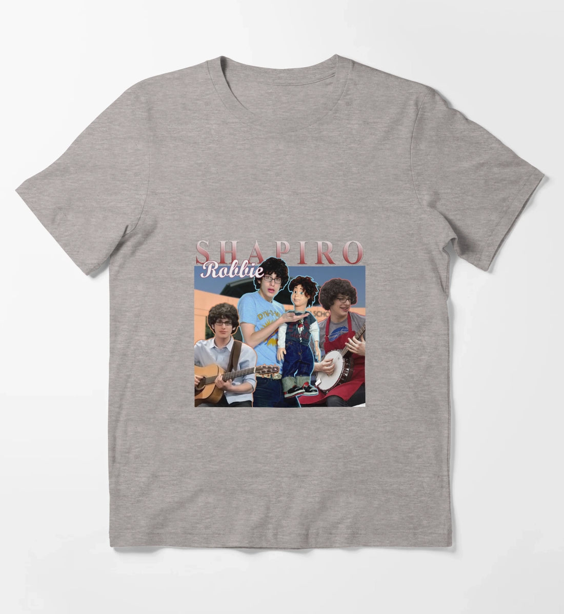 Robbie Shapiro Retro Homage Design T-Shirt Heather Grey