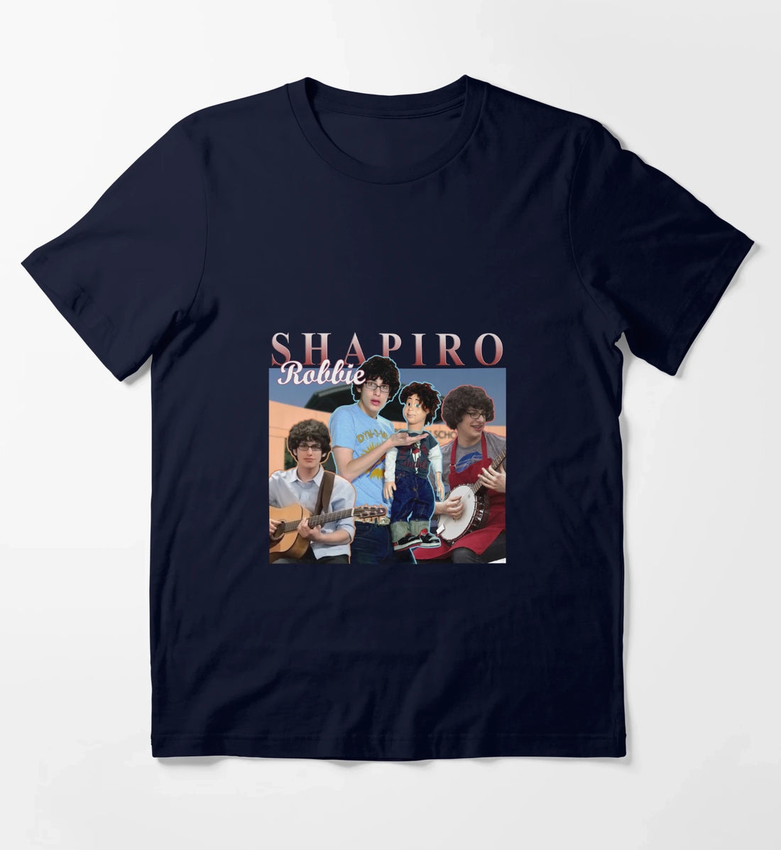 Robbie Shapiro Retro Homage Design T-Shirt Navy