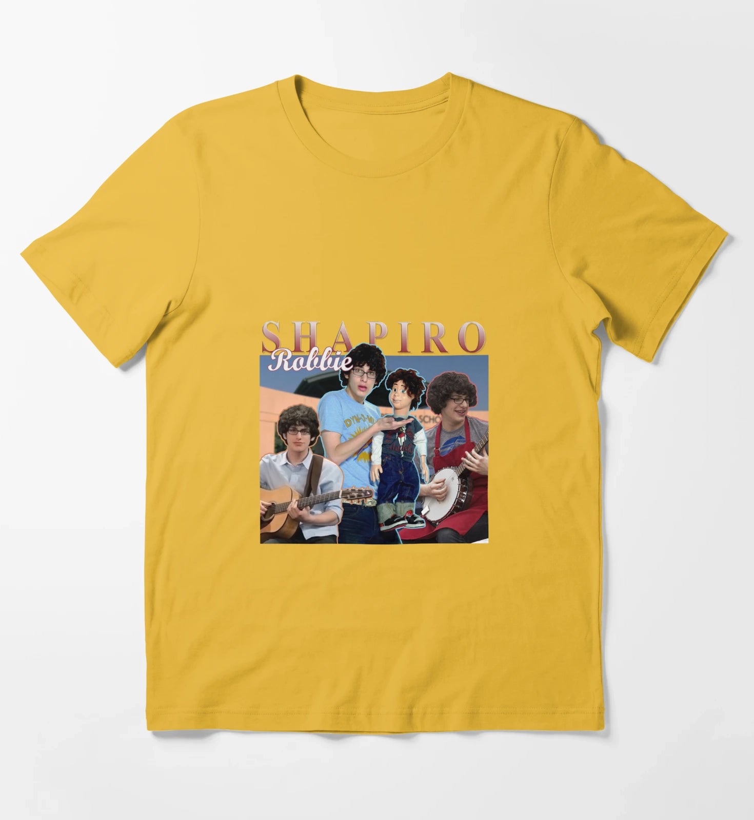 Robbie Shapiro Retro Homage Design T-Shirt Yellow