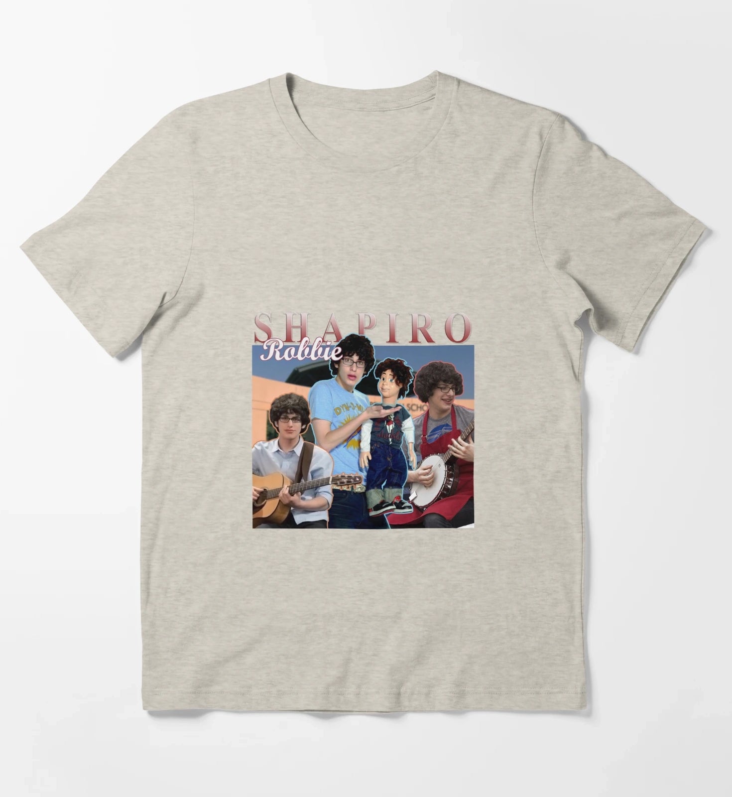 Robbie Shapiro Retro Homage Design T-Shirt Cream