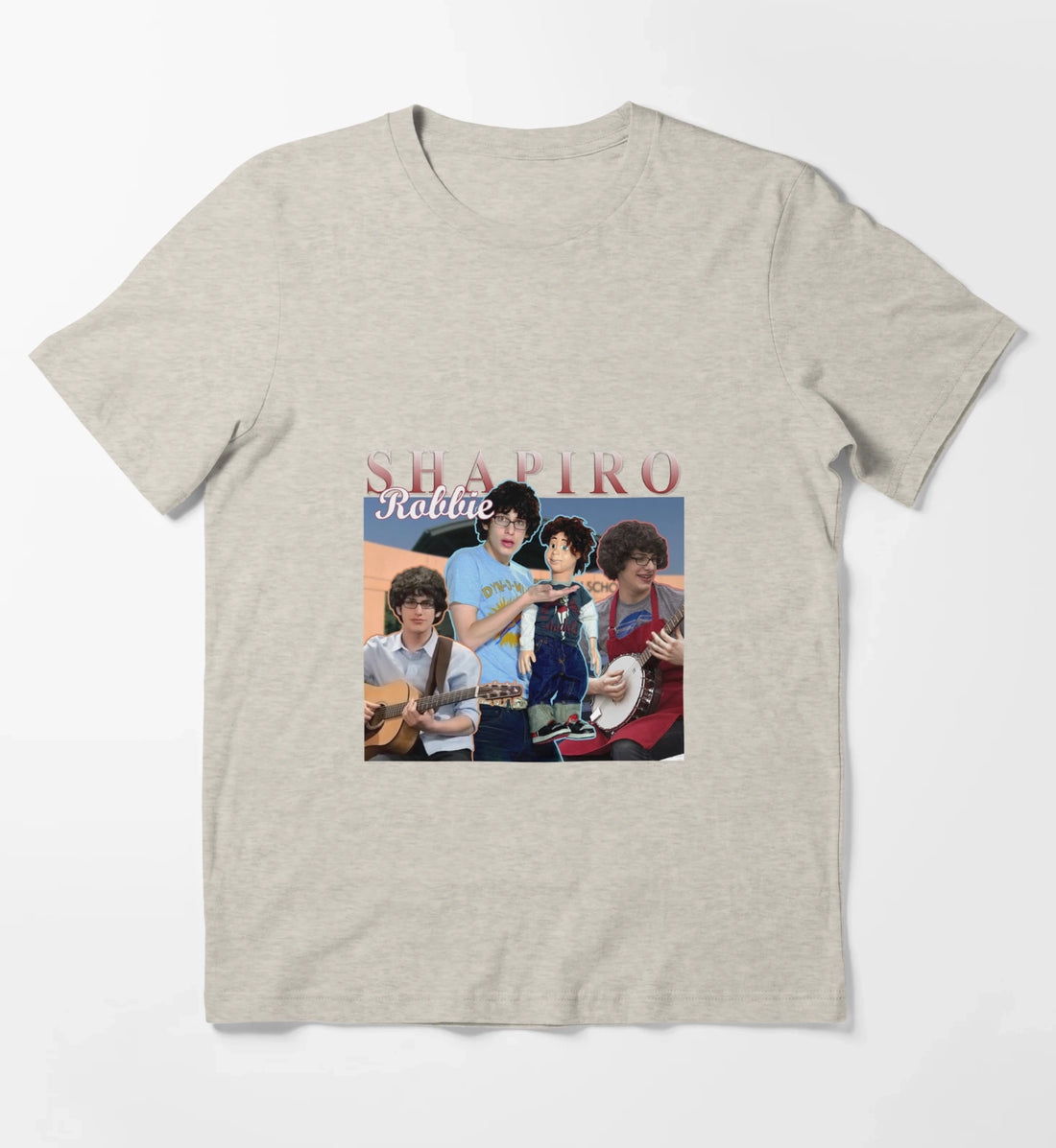 Robbie Shapiro Retro Homage Design T-Shirt Cream