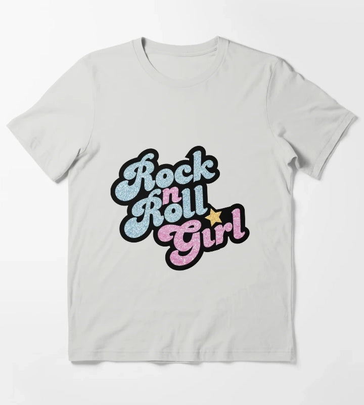 Rock n Roll Girl T-Shirt Light Grey