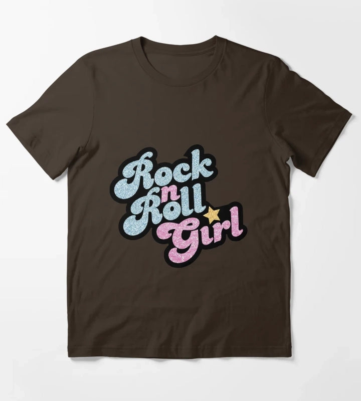 Rock n Roll Girl T-Shirt Brown