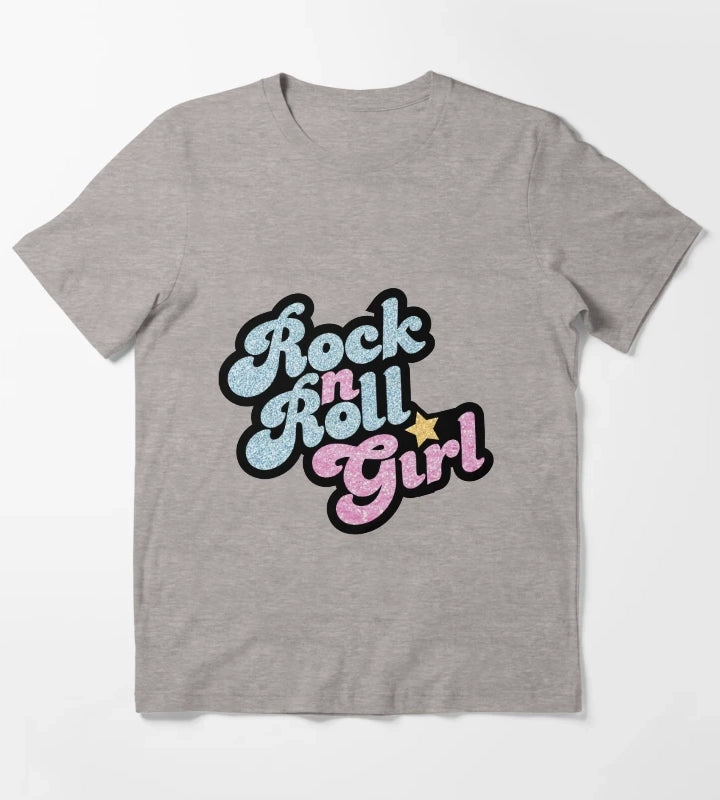 Rock n Roll Girl T-Shirt Heather Grey