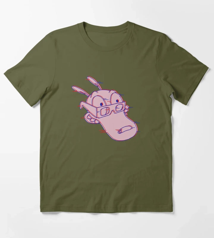 Rockos Glitchy Life T-Shirt Olive Green