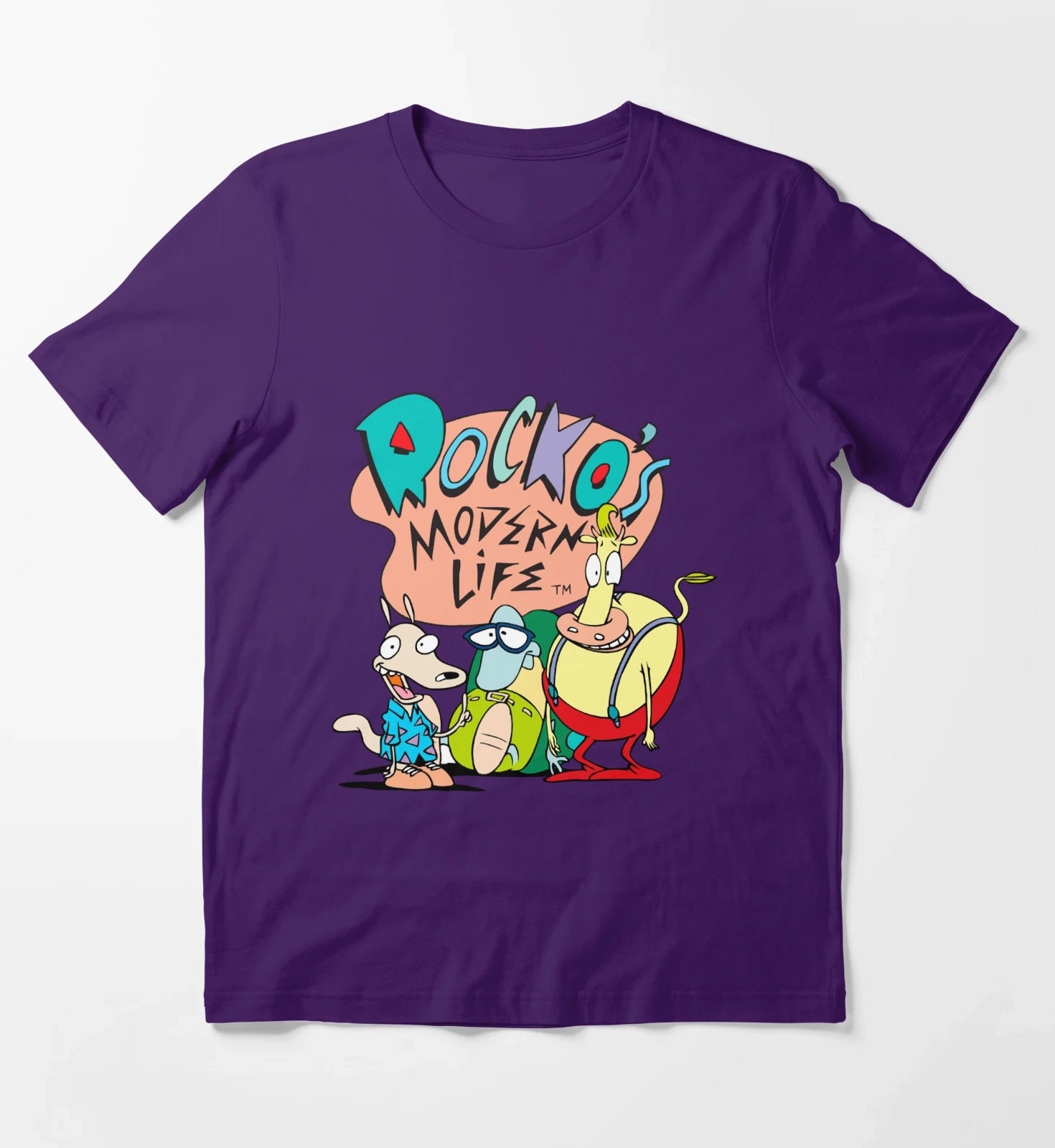 Rockos Modern Life Original Logo Trio T-Shirt Purple