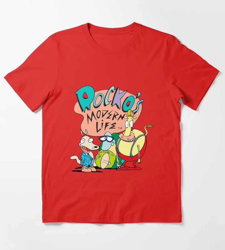Rockos Modern Life Original Logo Trio T-Shirt Red