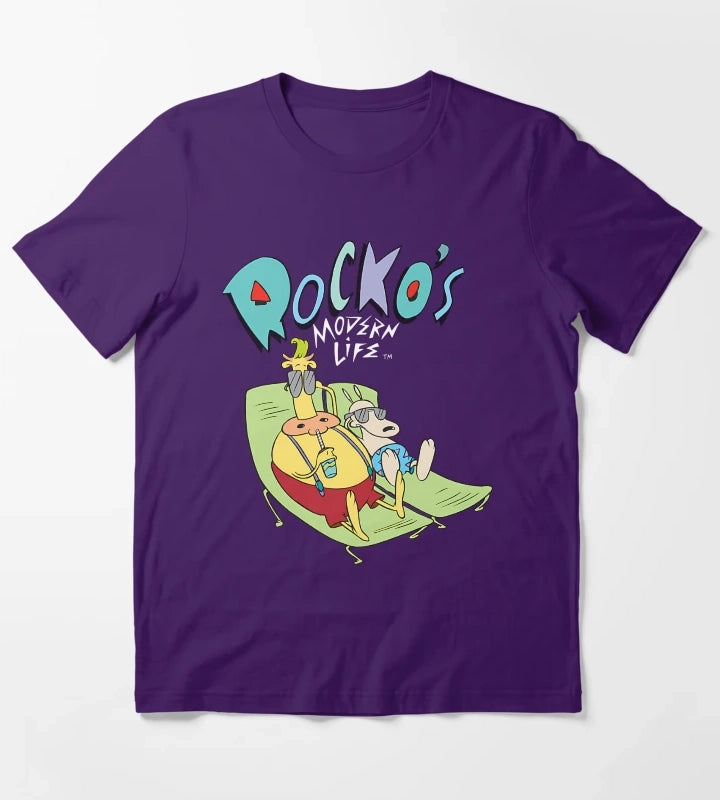 Rockoss Modern Life Heffers And Rockoss Tanning T-Shirt Purple
