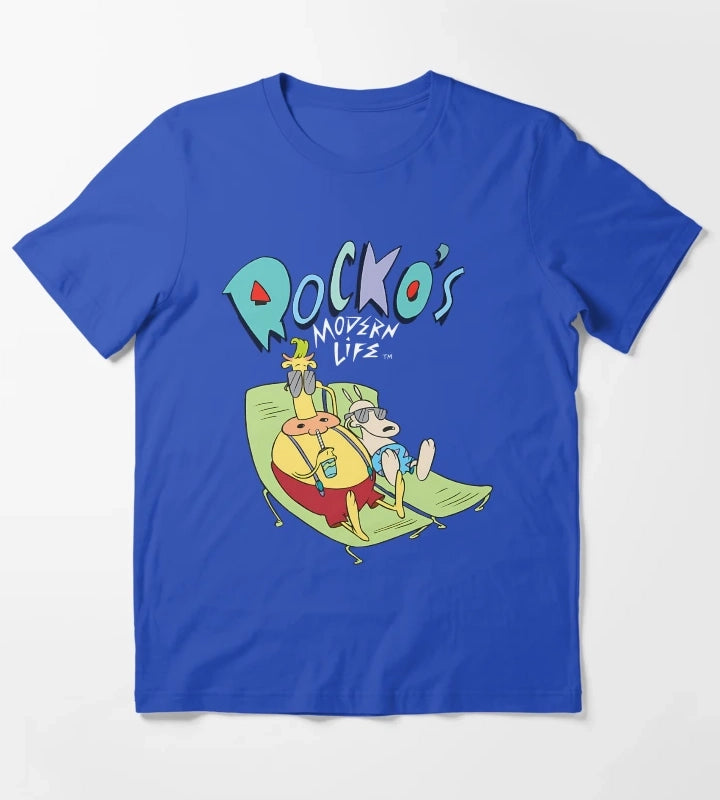 Rockoss Modern Life Heffers And Rockoss Tanning T-Shirt Blue