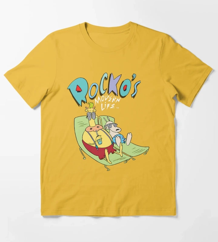 Rockoss Modern Life Heffers And Rockoss Tanning T-Shirt Yellow