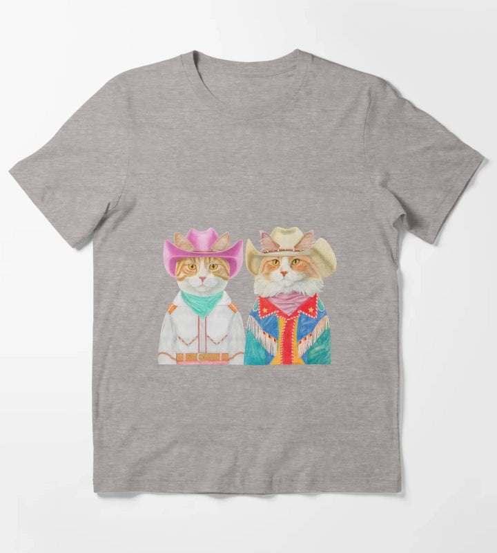 Rodeo Cats Ginger Cats T-Shirt Heather Grey