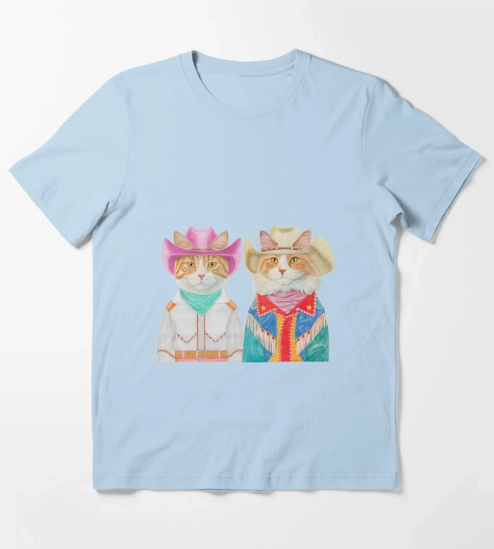 Rodeo Cats Ginger Cats T-Shirt Sky Blue