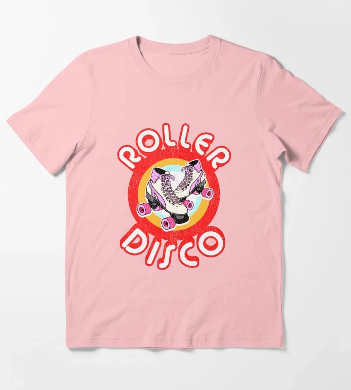 Roller Disco Derby Vintage Distressed design 70s 80s T-Shirt Dark Grey