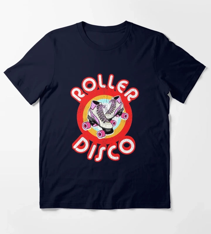 Roller Disco Derby Vintage Distressed design 70s 80s T-Shirt Navy
