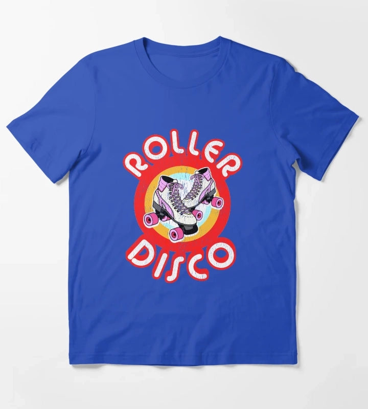 Roller Disco Derby Vintage Distressed design 70s 80s T-Shirt Blue
