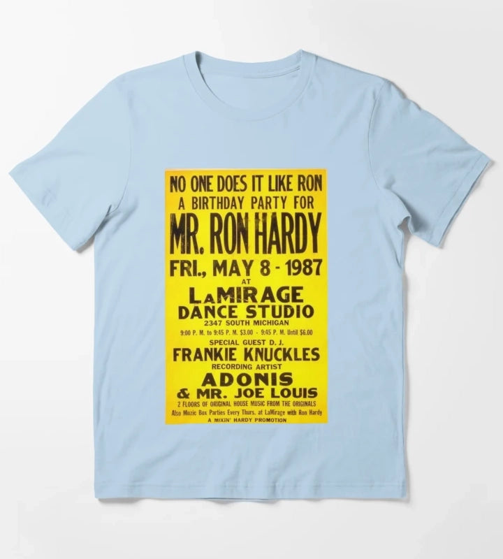 Ron Hardy House Music Legend T-Shirt Sky Blue