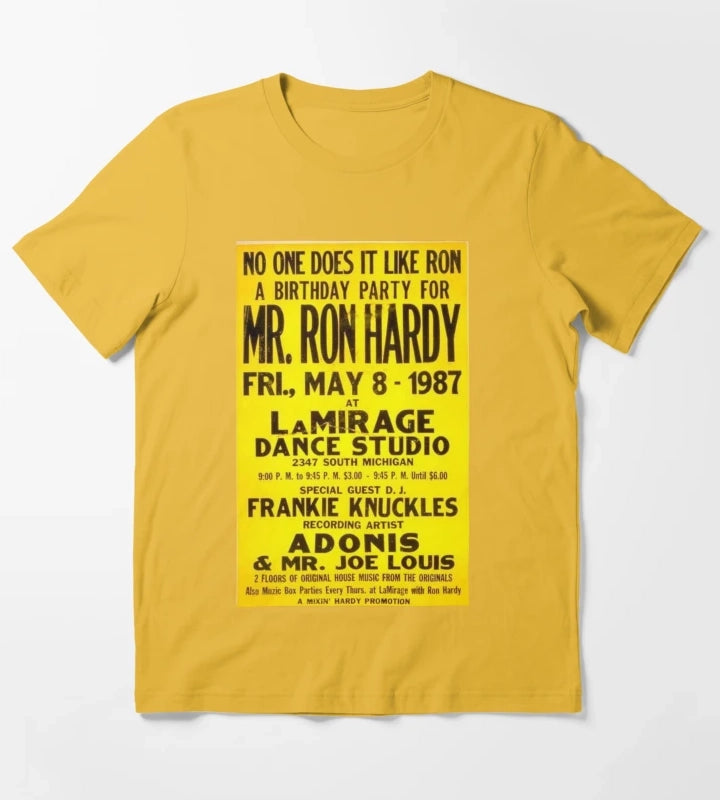 Ron Hardy House Music Legend T-Shirt Yellow