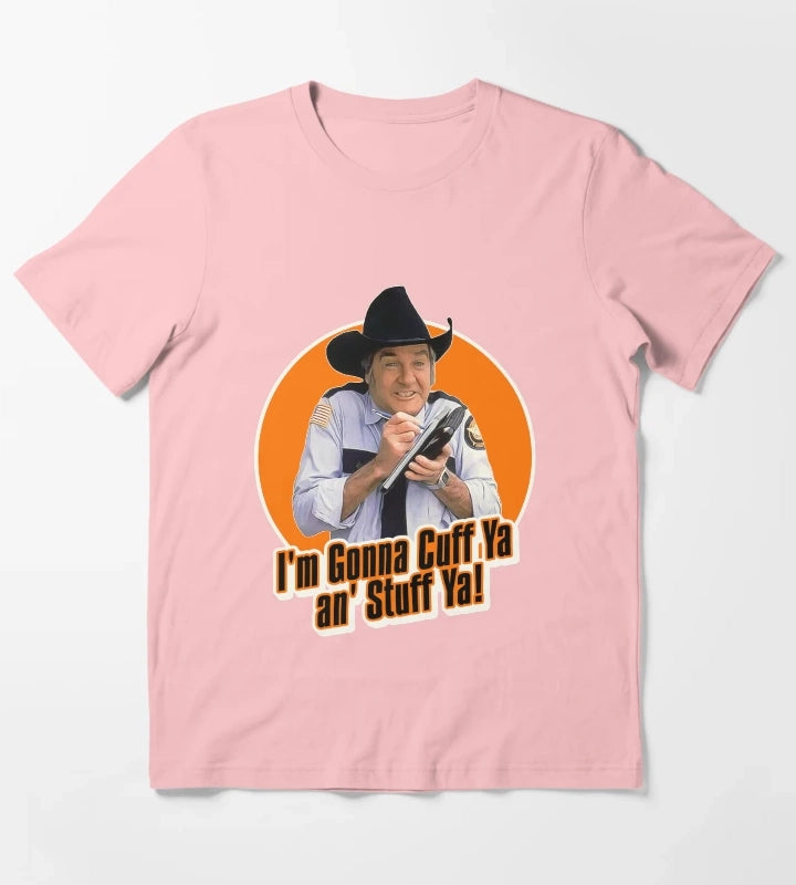 Rosco P Coltrane Cuff Ya an Stuff Ya T-Shirt Dark Grey
