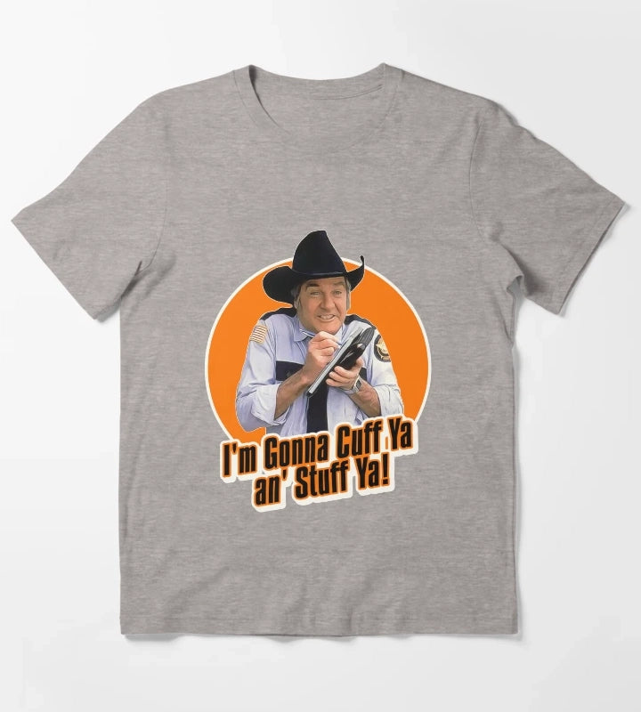 Rosco P Coltrane Cuff Ya an Stuff Ya T-Shirt Heather Grey